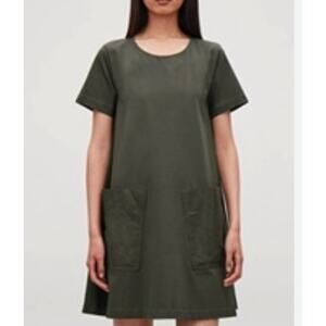 COS Cotton Mini Swing Dress Minimalist With Pockets XS 2426